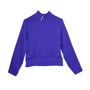 Athleta Crop Sweatshirt Womens Size Small 1/2 Zip Pullover Purple Altitude